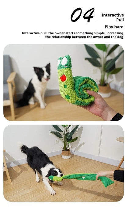 Un-Rollable Worm Interactive Dog Toy