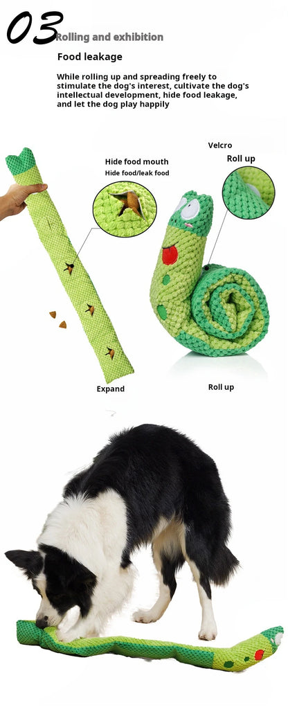 Un-Rollable Worm Interactive Dog Toy