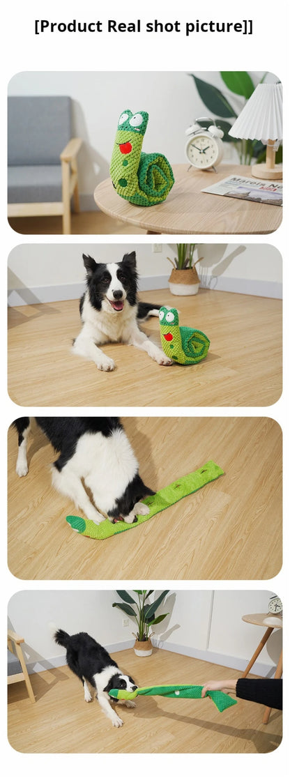 Un-Rollable Worm Interactive Dog Toy