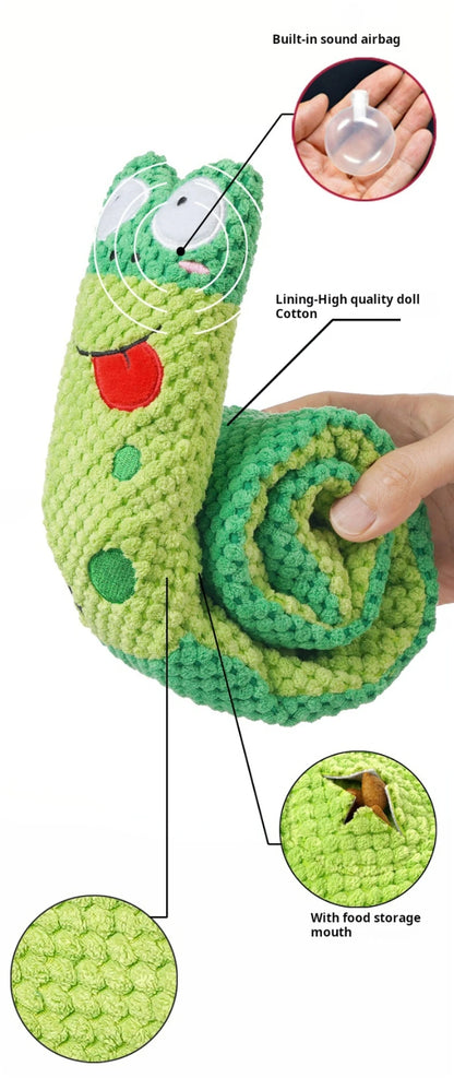 Un-Rollable Worm Interactive Dog Toy