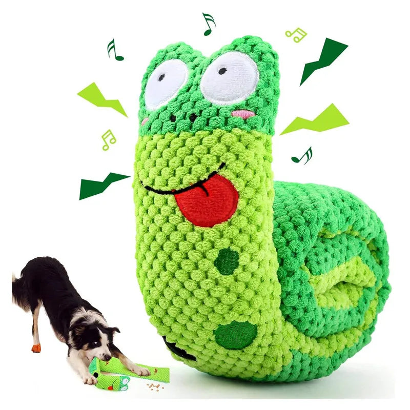 Un-Rollable Worm Interactive Dog Toy