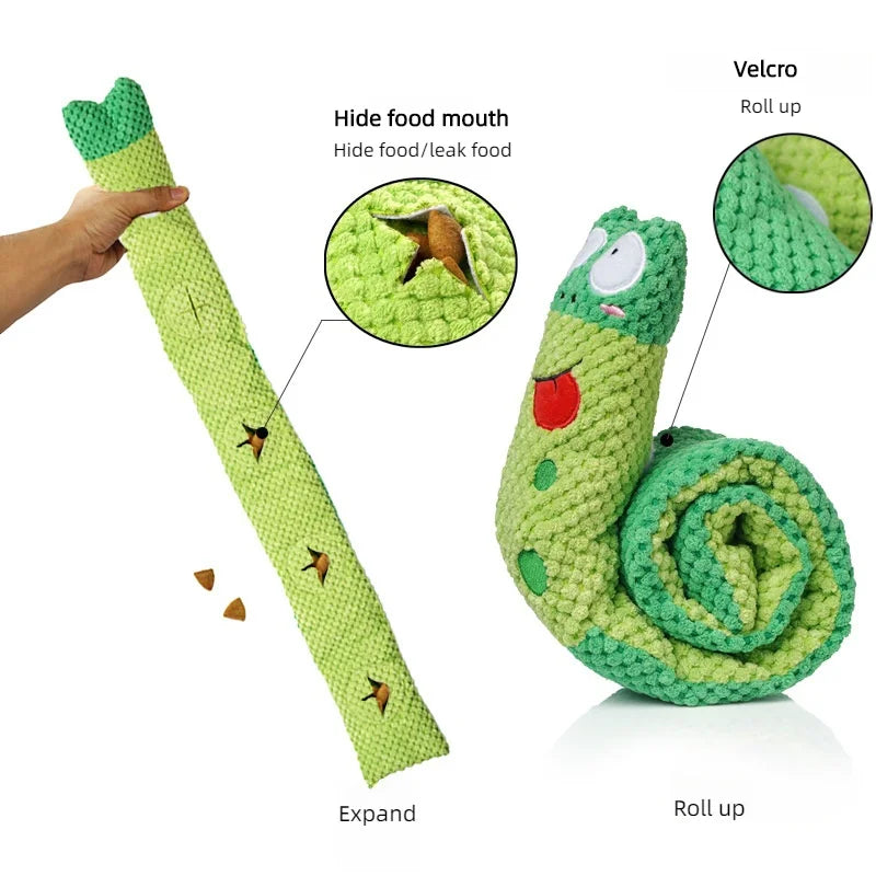 Un-Rollable Worm Interactive Dog Toy