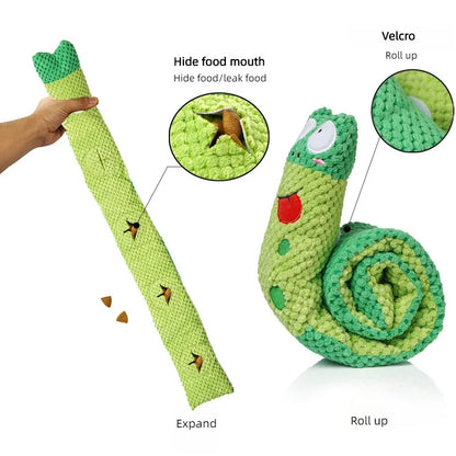 Un-Rollable Worm Interactive Dog Toy