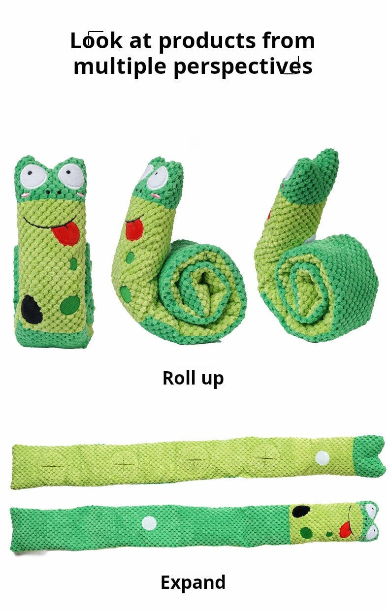 Un-Rollable Worm Interactive Dog Toy