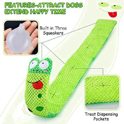 Un-Rollable Worm Interactive Dog Toy